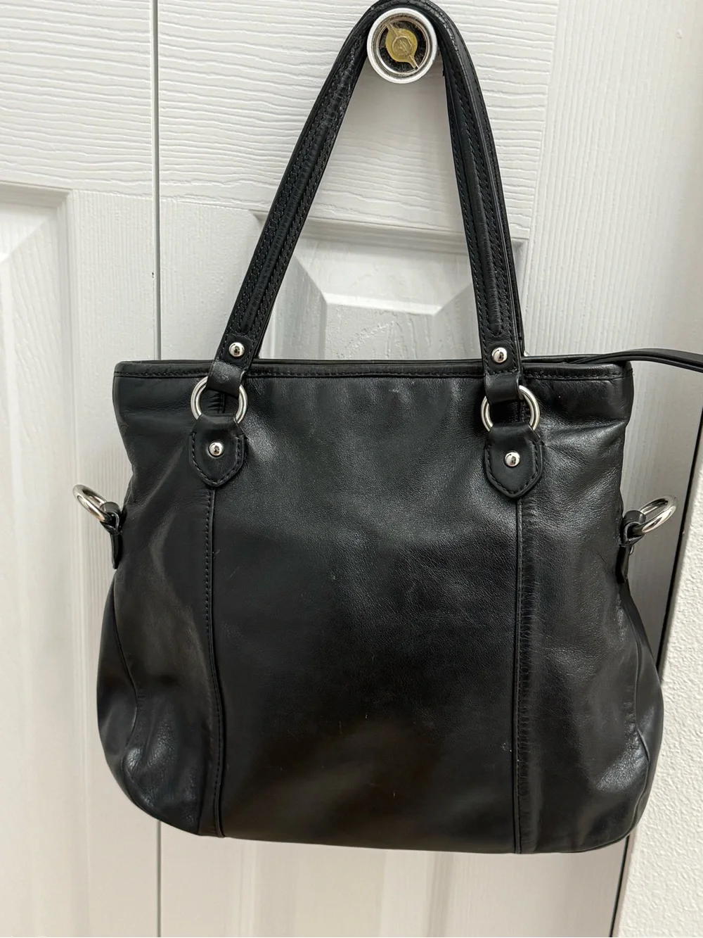 Coach Black Leather Tote Bag